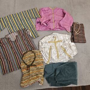 VTG Hand Puppet clothing outfit Robe Biblical Shepherd Peasant LOT OF 7 14-16"